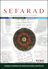 REVISTA SEFARAD AÑO 2015 FASC 2 VOL 75 (JULIO-DICIEMBRE)